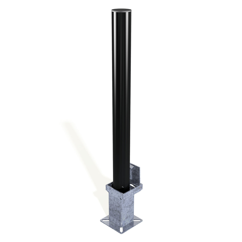 Autopa Removable Parking Post Galvanised Bollard 900mm - Powder Coated Black RAL 9005