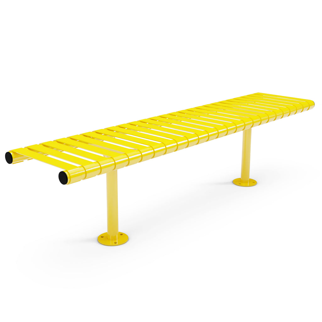 Autopa Rockingham Backless Bench 1.75m (Bolt Down / 300 / Galvanised & Powder Coated Colza Yellow RAL 1021)