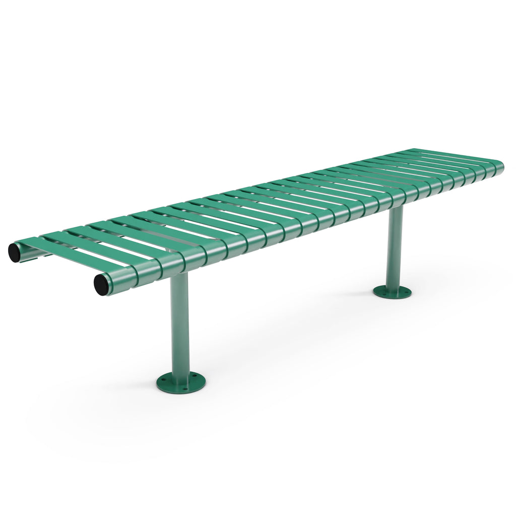 Autopa Rockingham Backless Bench 1.75m (Bolt Down / 300 / Galvanised & Powder Coated Moss Green RAL 6005)