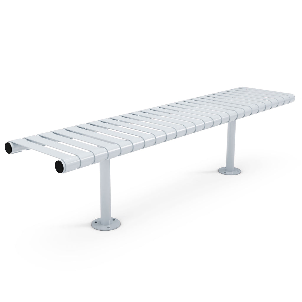 Autopa Rockingham Backless Bench 1.75m (Bolt Down / 300 / Galvanised & Powder Coated Silver Grey RAL 7001)