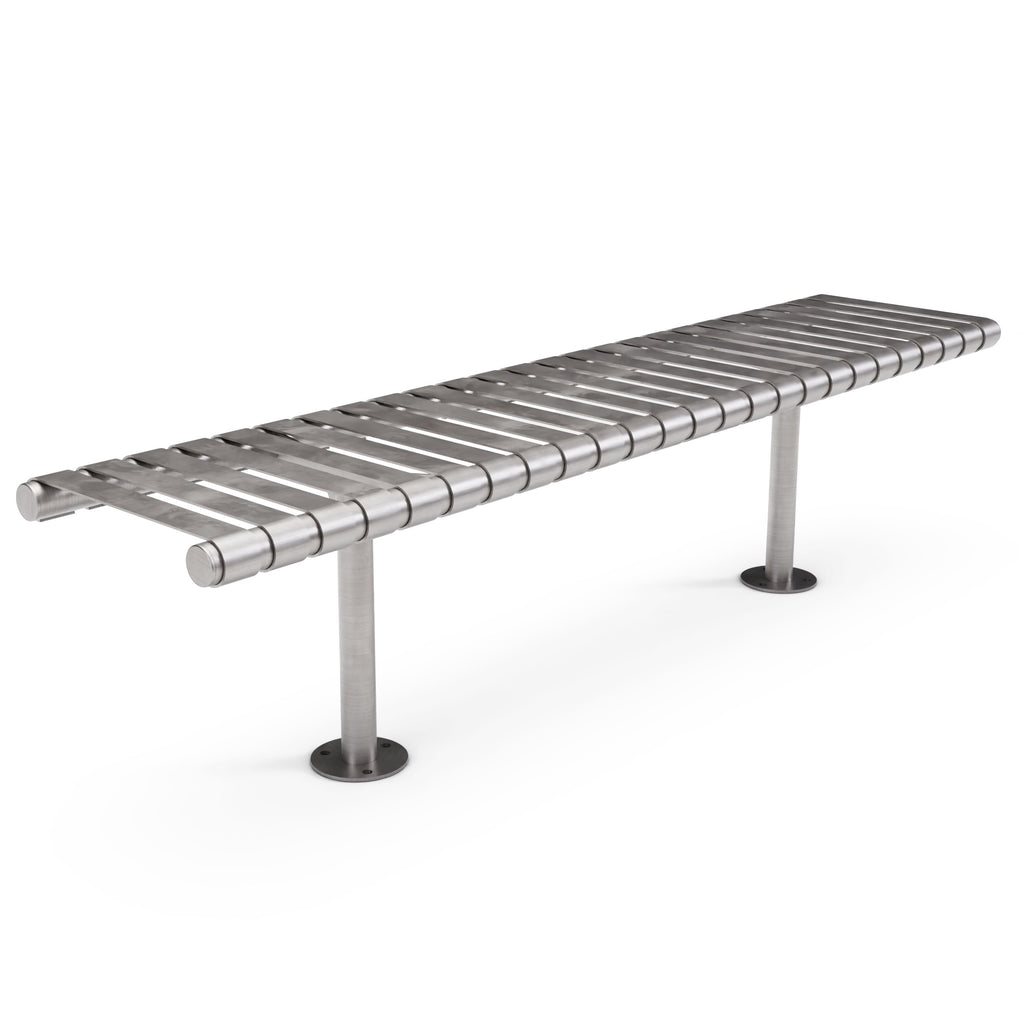 Autopa Rockingham Backless Bench 1.75m (Bolt Down / 300 / Brushed Stainless Steel)