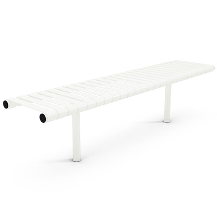 Autopa Rockingham Backless Bench 1.75m (Cast In / 300 / Galvanised & Powder Coated Pure White RAL 9010)