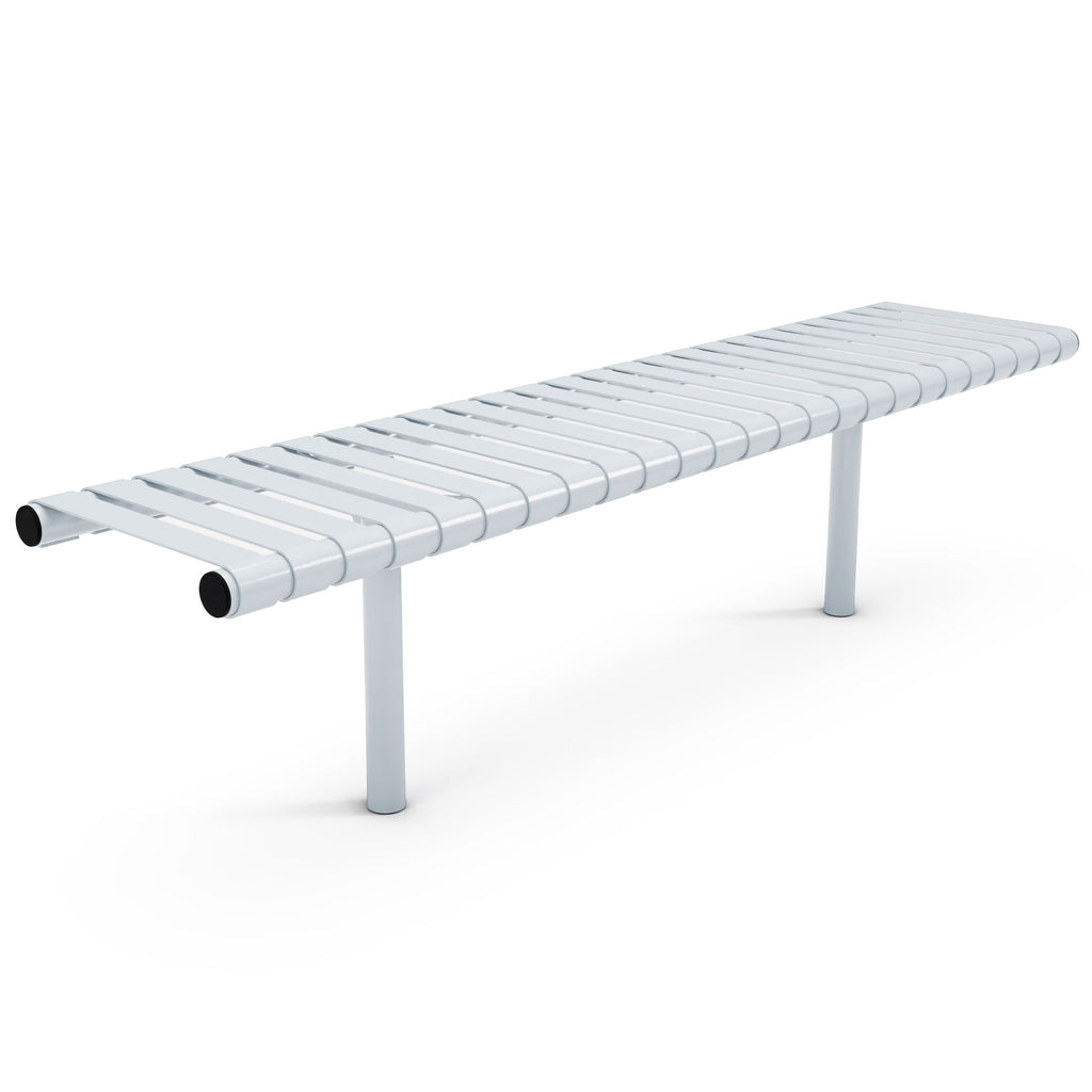 Autopa Rockingham Backless Bench 1.75m (Cast In / 300 / Galvanised & Powder Coated Silver Grey RAL 7001)