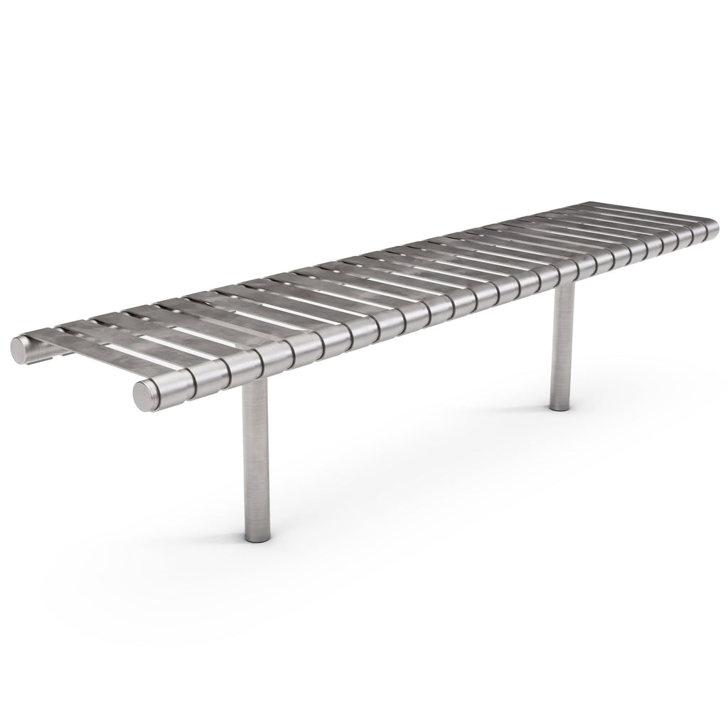 Autopa Rockingham Backless Bench 1.75m (Cast In / 300 / Brushed Stainless Steel)