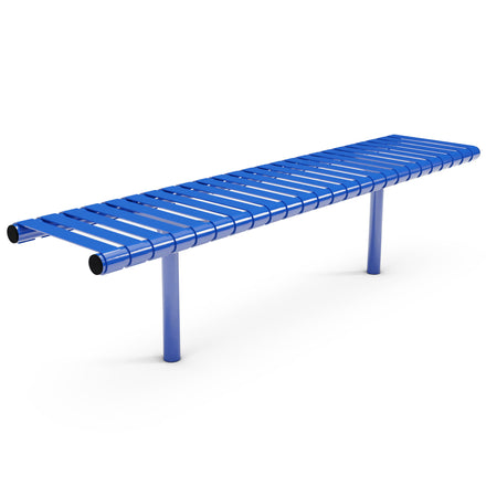 Autopa Rockingham Backless Bench 1.75m (Cast In / 300 / Galvanised & Powder Coated Traffic Blue RAL 5017)