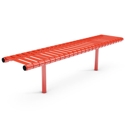 Autopa Rockingham Backless Bench 1.75m (Cast In / 300 / Galvanised & Powder Coated Traffic Red RAL 3020)