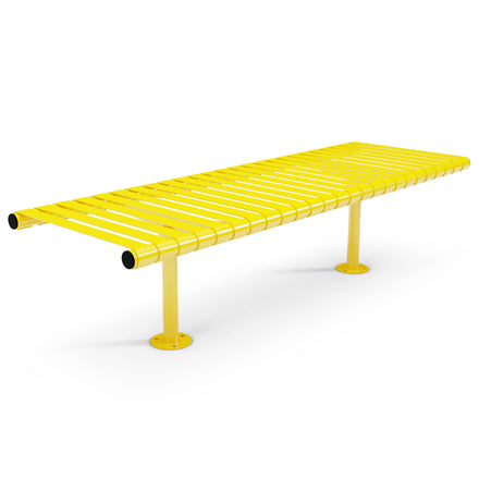 Autopa Rockingham Backless Bench 1.75m (Bolt Down / 600 / Galvanised & Powder Coated Colza Yellow RAL 1021)