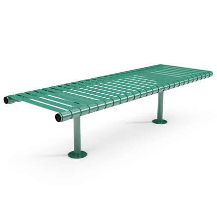 Autopa Rockingham Backless Bench 1.75m (Bolt Down / 600 / Galvanised & Powder Coated Moss Green RAL 6005)