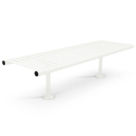 Autopa Rockingham Backless Bench 1.75m (Bolt Down / 600 / Galvanised & Powder Coated Pure White RAL 9010)