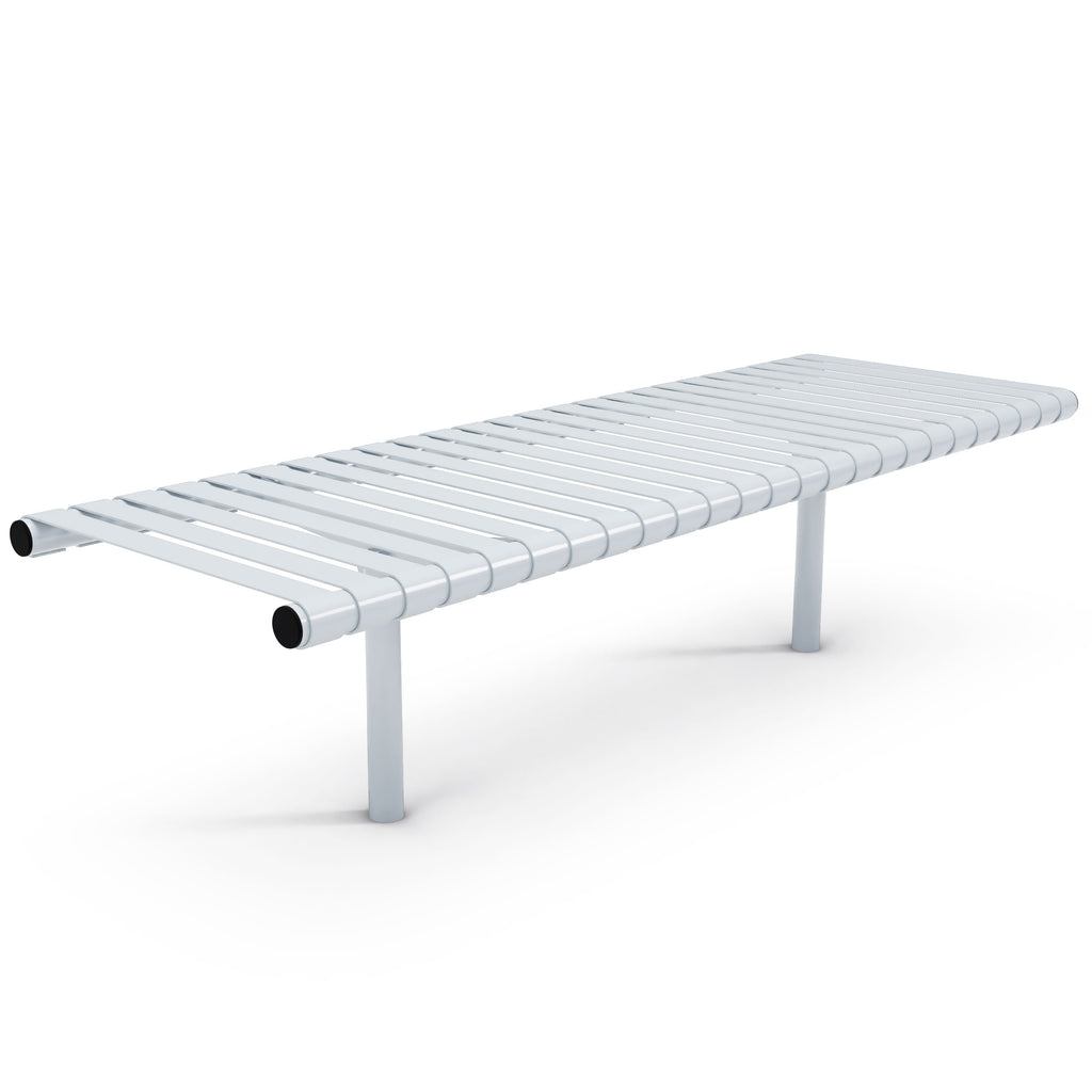 Autopa Rockingham Backless Bench 1.75m (Cast In / 600 / Galvanised & Powder Coated Silver Grey RAL 7001)