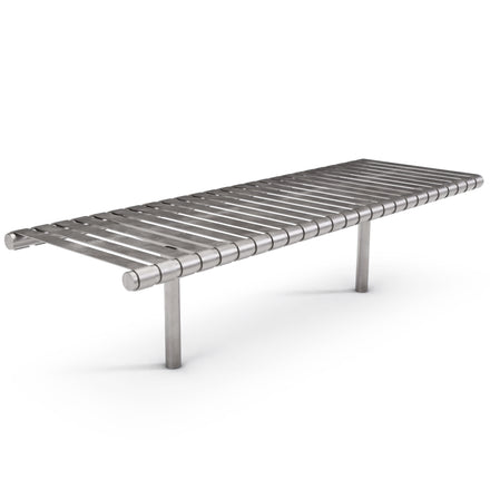 Autopa Rockingham Backless Bench 1.75m (Cast In / 600 / Brushed Stainless Steel)