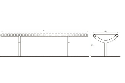 Autopa Rockingham Backless Bench 1.75m