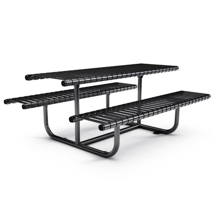 Autopa Rockingham Picnic Bench 1.75m (Galvanised & Powder Coated Jet Black RAL 9005)