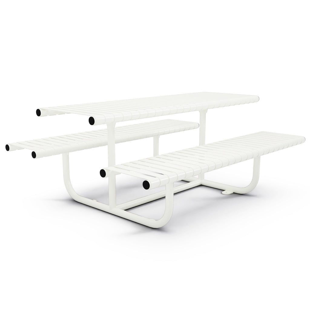 Autopa Rockingham Picnic Bench 1.75m (Galvanised & Powder Coated Pure White RAL 9010)