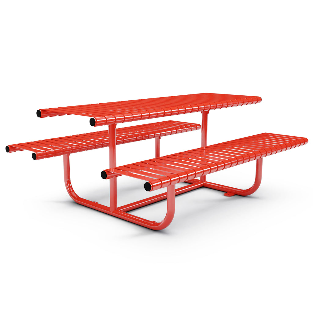 Autopa Rockingham Picnic Bench 1.75m (Galvanised & Powder Coated Traffic Red RAL 3020)