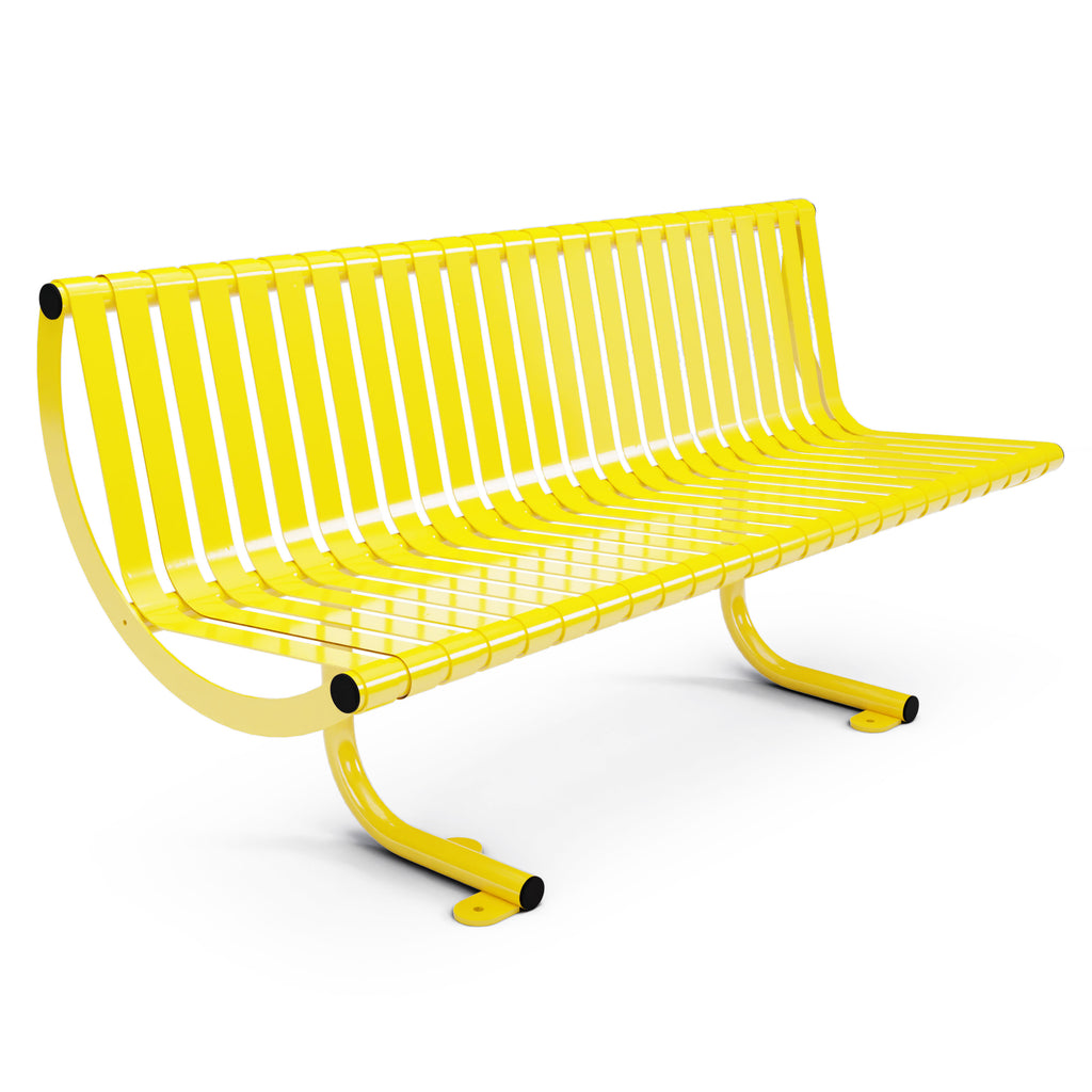 Autopa Rockingham Bench 1.75m (Galvanised & Powder Coated Colza Yellow RAL 1021)