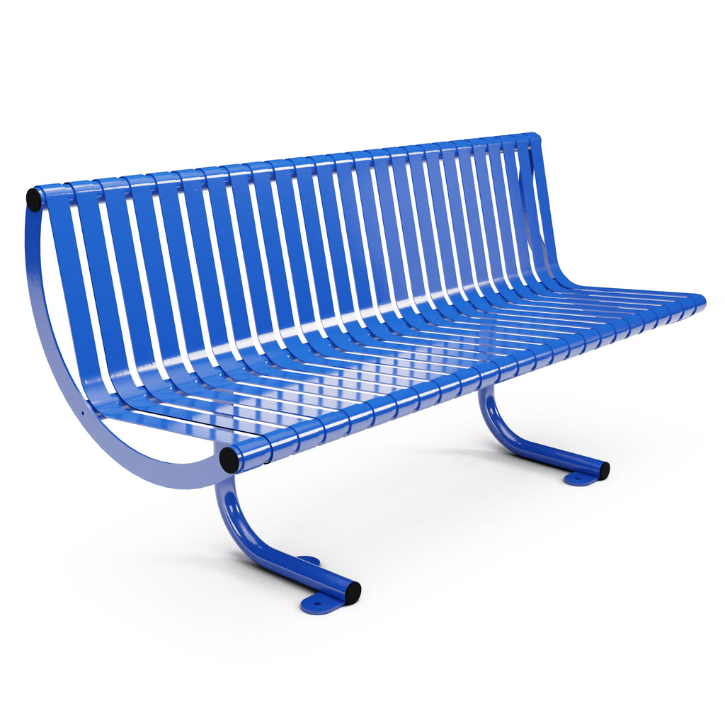 Autopa Rockingham Bench 1.75m (Galvanised & Powder Coated Traffic Blue RAL 5017)