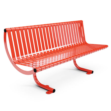 Autopa Rockingham Bench 1.75m (Galvanised & Powder Coated Traffic Red RAL 3020)