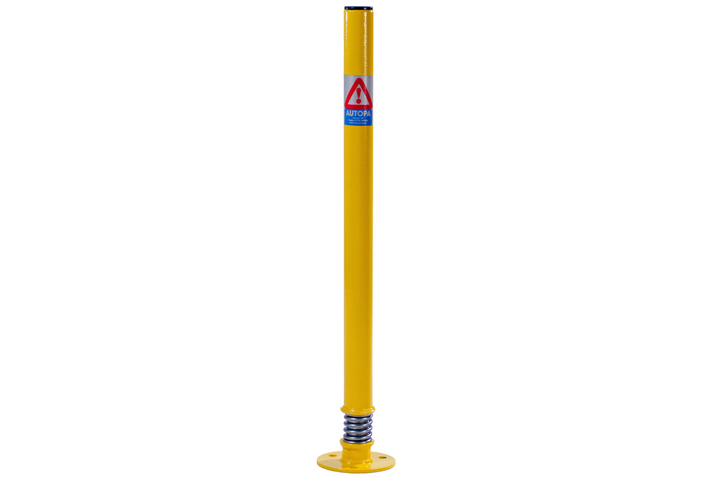 Sprung Boundary Post - Bolt Down Or Cast In - Autopa (Ragged (Cast in) / RAL1021 - Traffic Yellow)