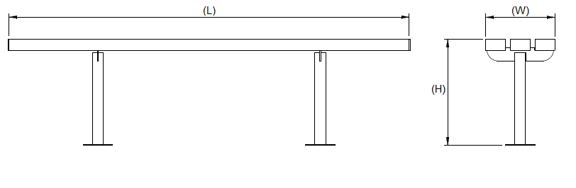 Autopa Triton Backless Bench 1.8m