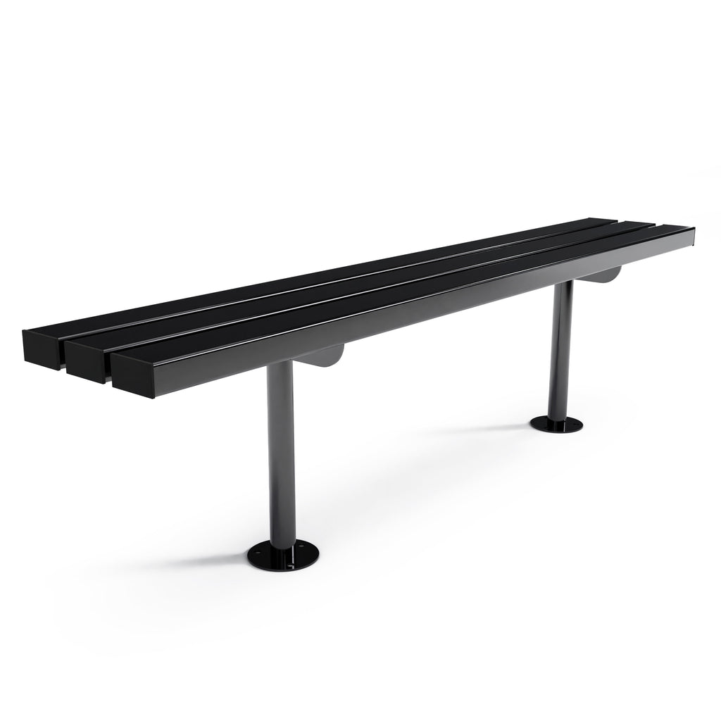 Autopa Triton Backless Bench 1.8m (Bolt Down / Galvanised & Powder Coated Jet Black RAL 9005)