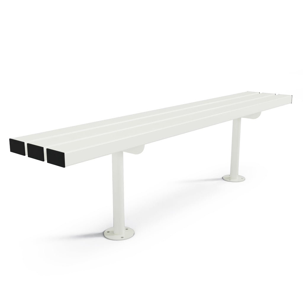 Autopa Triton Backless Bench 1.8m (Bolt Down / Galvanised & Powder Coated Pure White RAL 9010)