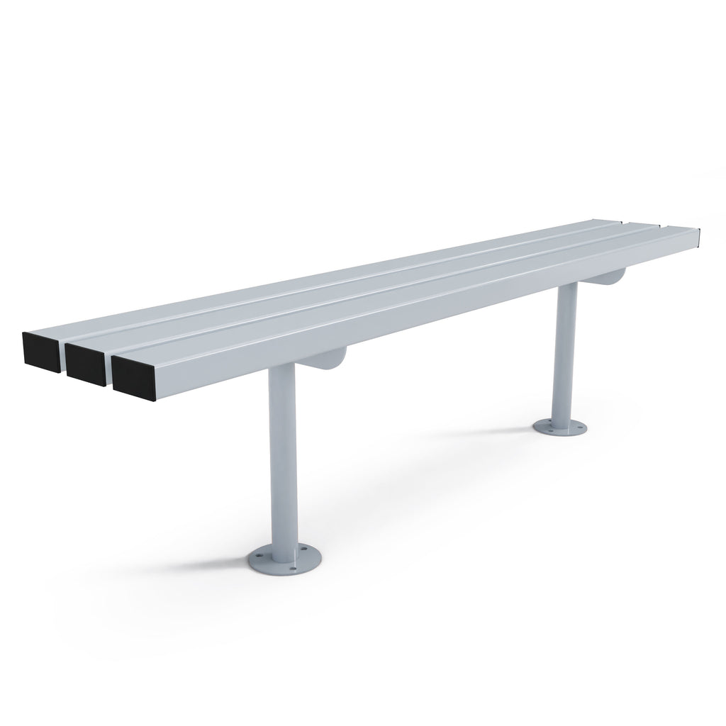 Autopa Triton Backless Bench 1.8m (Bolt Down / Galvanised & Powder Coated Silver Grey RAL 7001)