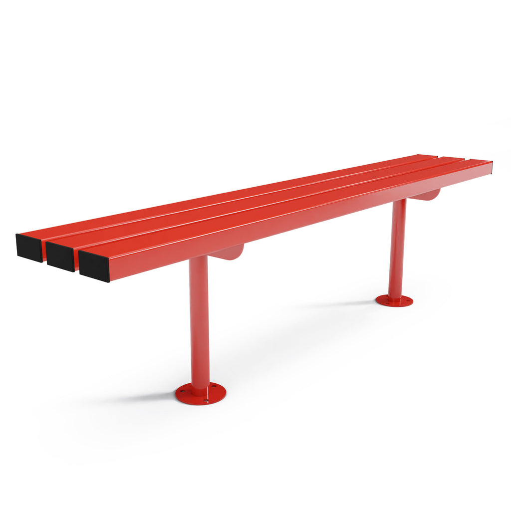 Autopa Triton Backless Bench 1.8m (Bolt Down / Galvanised & Powder Coated Traffic Red RAL 3020)