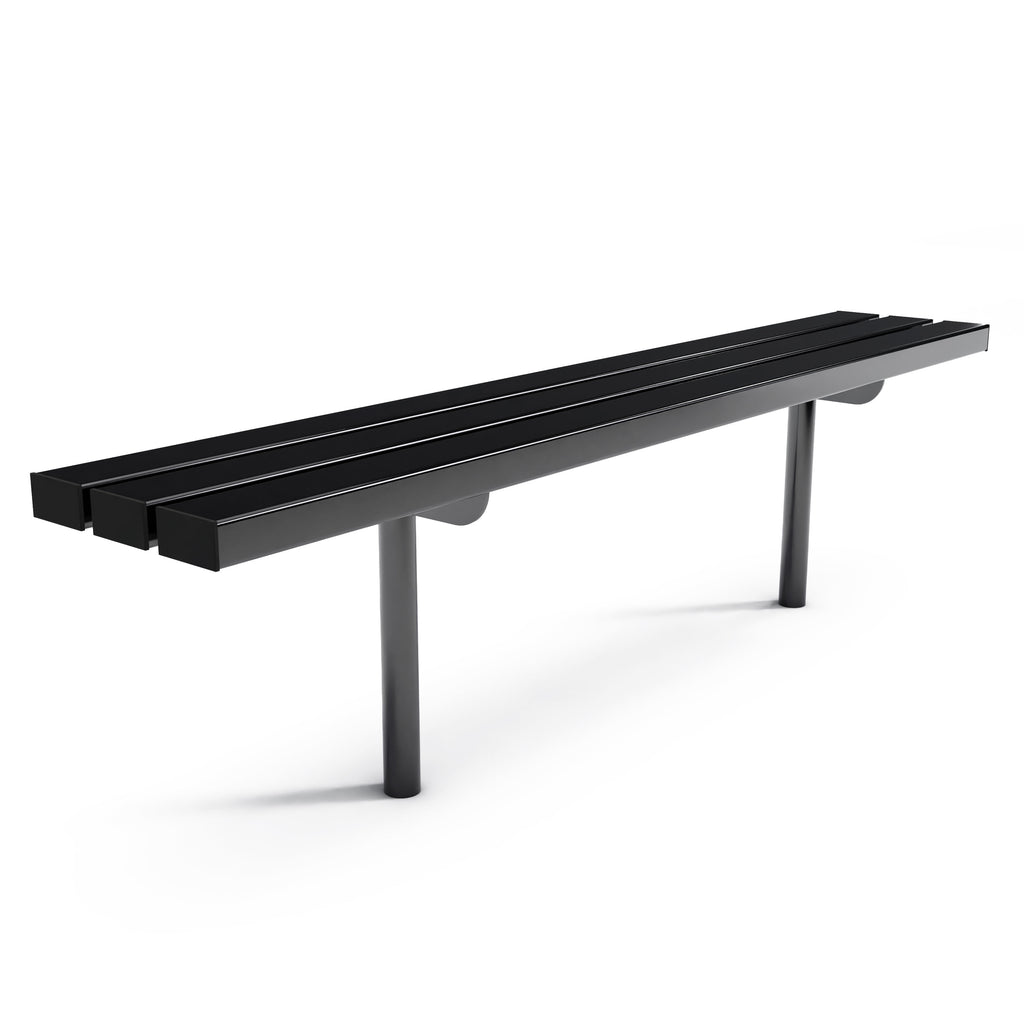 Autopa Triton Backless Bench 1.8m (Cast In / Galvanised & Powder Coated Jet Black RAL 9005)