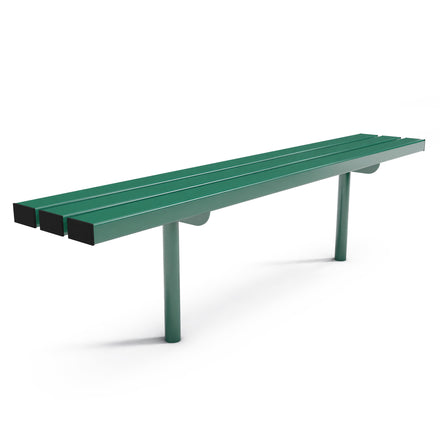 Autopa Triton Backless Bench 1.8m (Cast In / Galvanised & Powder Coated Moss Green RAL 6005)