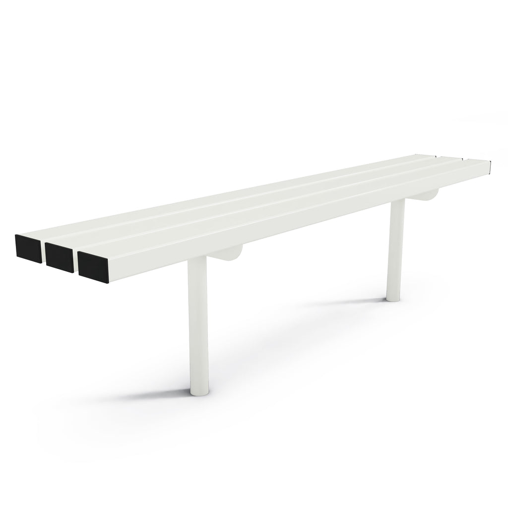 Autopa Triton Backless Bench 1.8m (Cast In / Galvanised & Powder Coated Pure White RAL 9010)