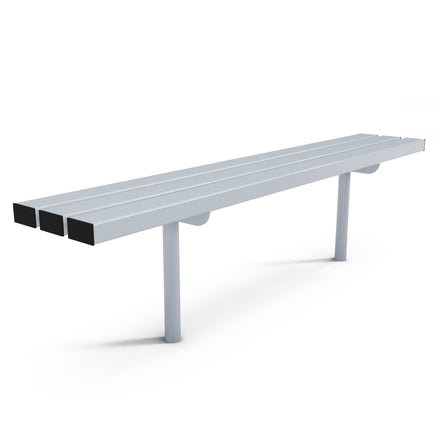 Autopa Triton Backless Bench 1.8m (Cast In / Galvanised & Powder Coated Silver Grey RAL 7001)