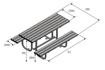 Autopa Triton Picnic Bench 1.8m