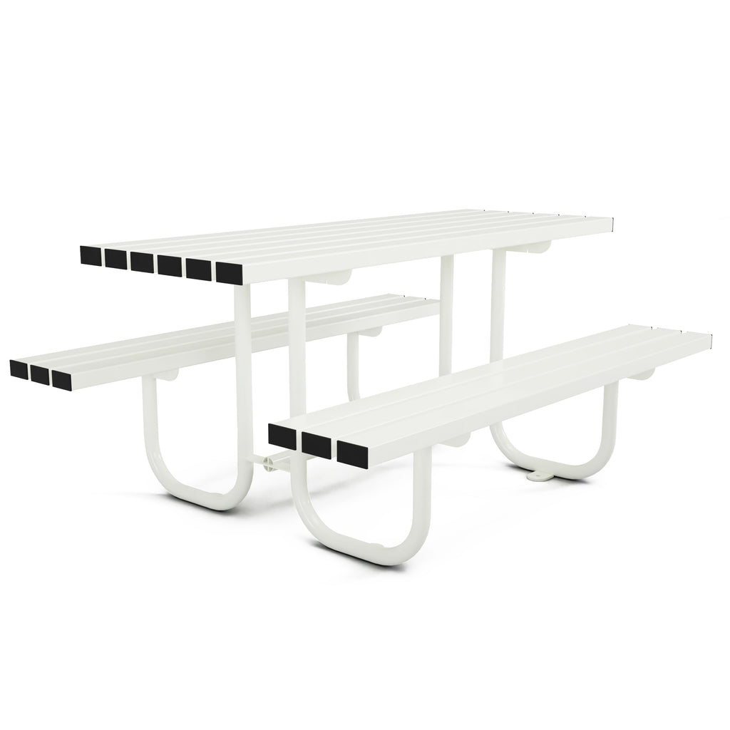 Autopa Triton Picnic Bench 1.8m (Galvanised & Powder Coated Pure White RAL 9010)