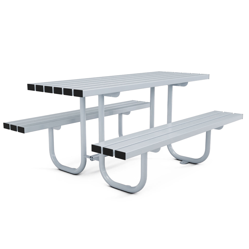 Autopa Triton Picnic Bench 1.8m (Galvanised & Powder Coated Silver Grey RAL 7001)