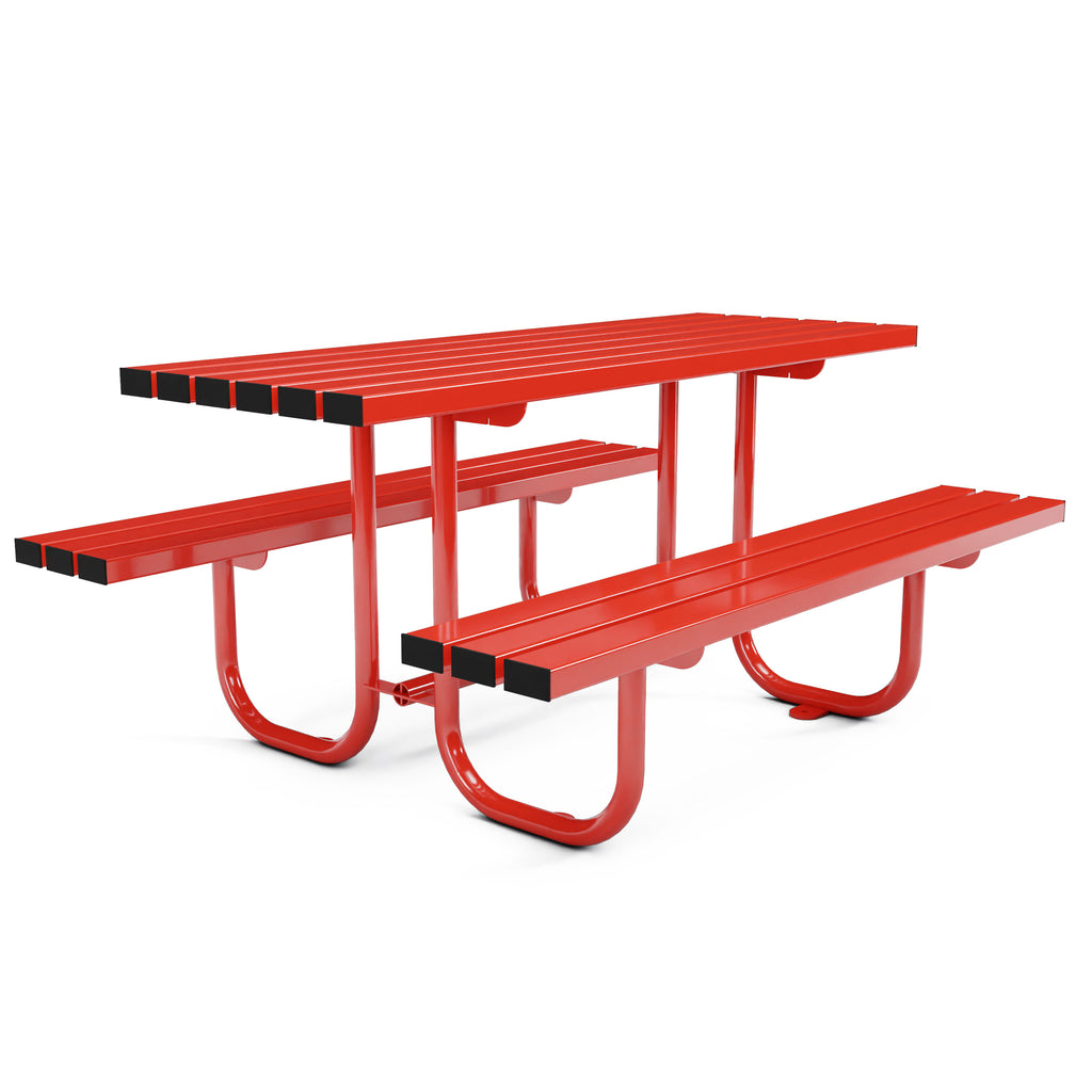 Autopa Triton Picnic Bench 1.8m (Galvanised & Powder Coated Traffic Red RAL 3020)