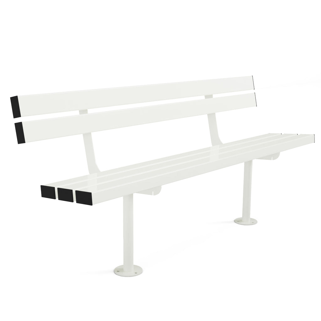 Autopa Triton Seat Bench 1.8m (Bolt Down / Galvanised & Powder Coated Pure White RAL 9010)