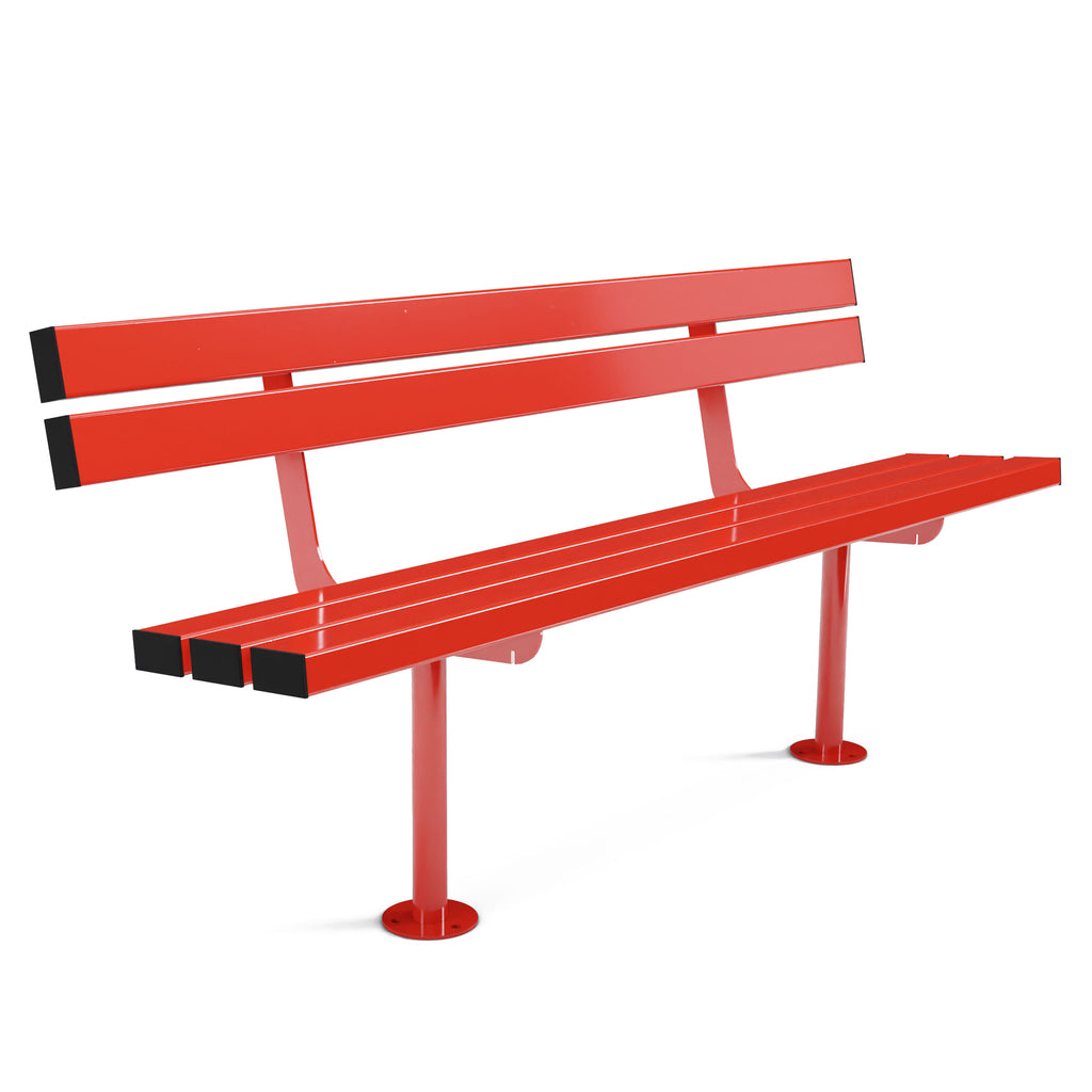 Autopa Triton Seat Bench 1.8m (Bolt Down / Galvanised & Powder Coated Traffic Red RAL 3020)