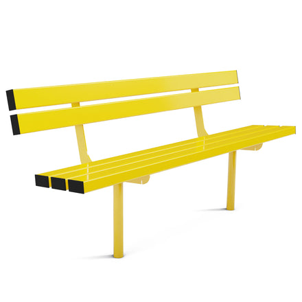 Autopa Triton Seat Bench 1.8m (Cast In / Galvanised & Powder Coated Colza Yellow RAL 1021)