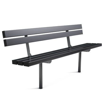 Autopa Triton Seat Bench 1.8m (Cast In / Galvanised & Powder Coated Jet Black RAL 9005)