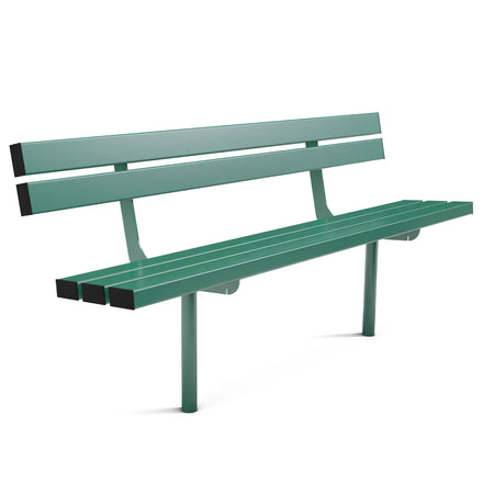 Autopa Triton Seat Bench 1.8m (Cast In / Galvanised & Powder Coated Moss Green RAL 6005)