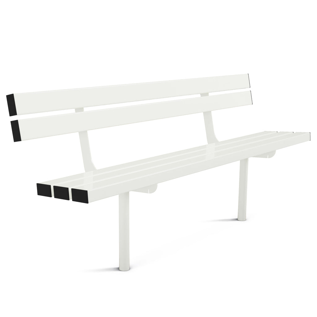 Autopa Triton Seat Bench 1.8m (Cast In / Galvanised & Powder Coated Pure White RAL 9010)