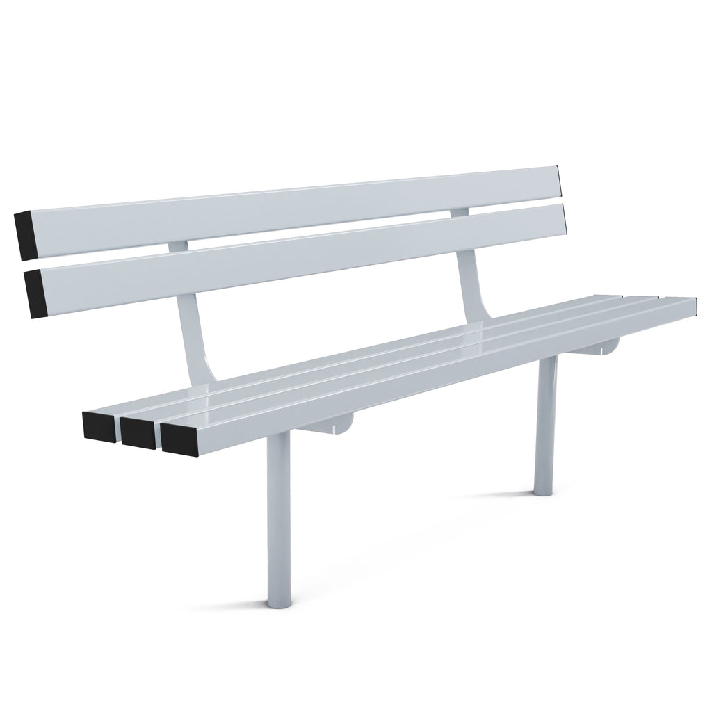 Autopa Triton Seat Bench 1.8m (Cast In / Galvanised & Powder Coated Silver Grey RAL 7001)