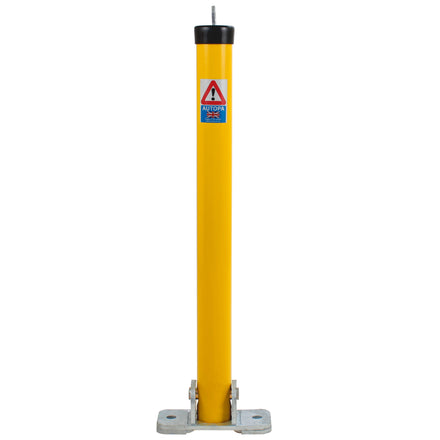 Padlock Parking Post Folding / Hinged Galvanised - Autopa (RAL1021 - Traffic Yellow)