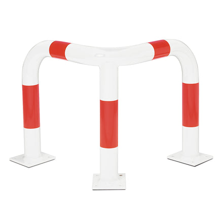 Black Bull 76mm Corner Barrier Guard Rail (Red & White / 600mm / Powder Coated)