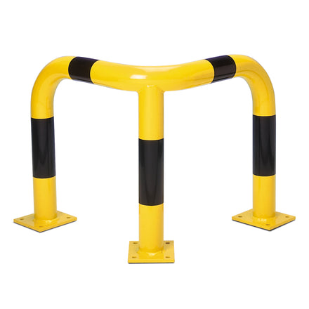 Black Bull 76mm Corner Barrier Guard Rail (Yellow & Black / 600mm / Powder Coated)