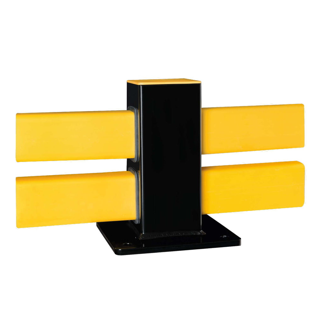 Black Bull Low-Level Flexible Impact Protection Barrier Posts (Centre Post)