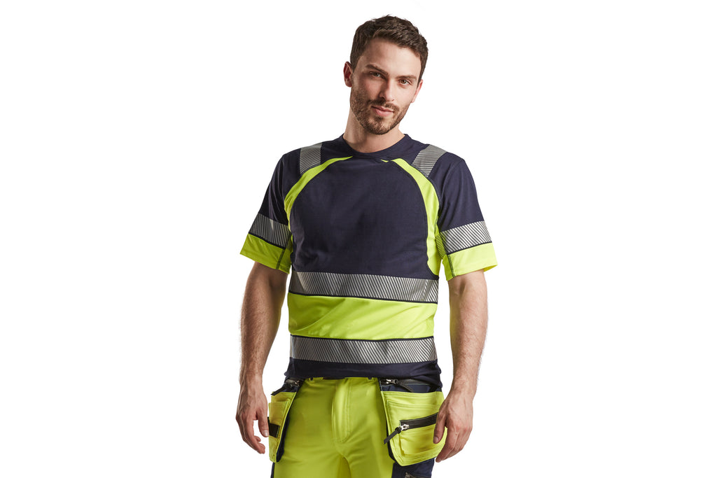 Blaklader 3421 Mid Grey/Hi-Vis Yellow T-Shirt