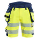 Blaklader 1120 Hi Vis Shorts 4 Way Stretch Hi Vis Yellow Navy Blue Main