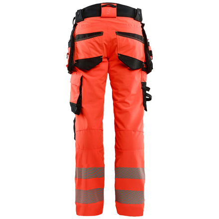 Blaklader 1122 Hi-Vis Red/Black Trousers 4-Way Stretch With Holster Pockets